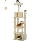 Large Multi-Level Cat Tree Tower | Indoor Cat Condo with Hammock & Scratching Posts