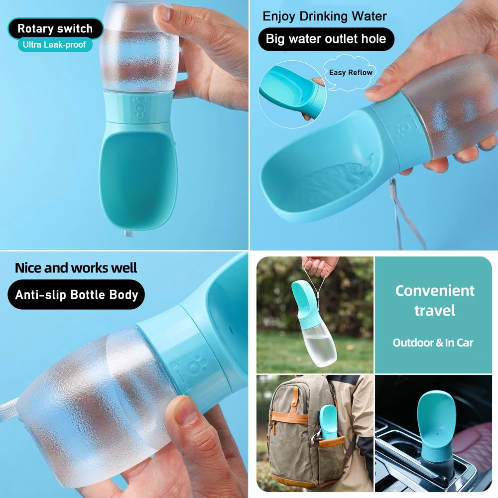 Portable Dog Water Bottle | Travel Drinking Bowl for Dogs & Cats
