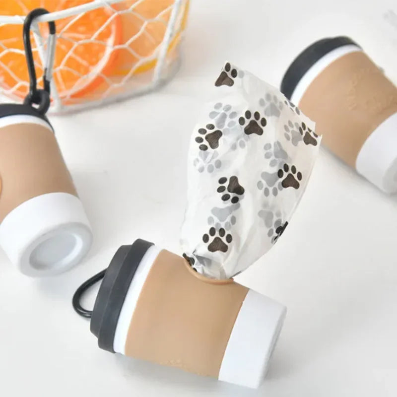 Portable Dog Poop Bag Dispenser | Coffee Cup Design for Dog Walking