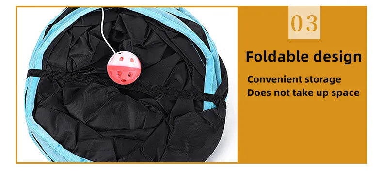 Foldable Cat Tunnel Toy | Collapsible Play Tunnel for Cats & Kittens
