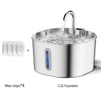 Stainless Steel Pet Water Fountain | Automatic Filtered Drinking Fountain for Cats & Dogs