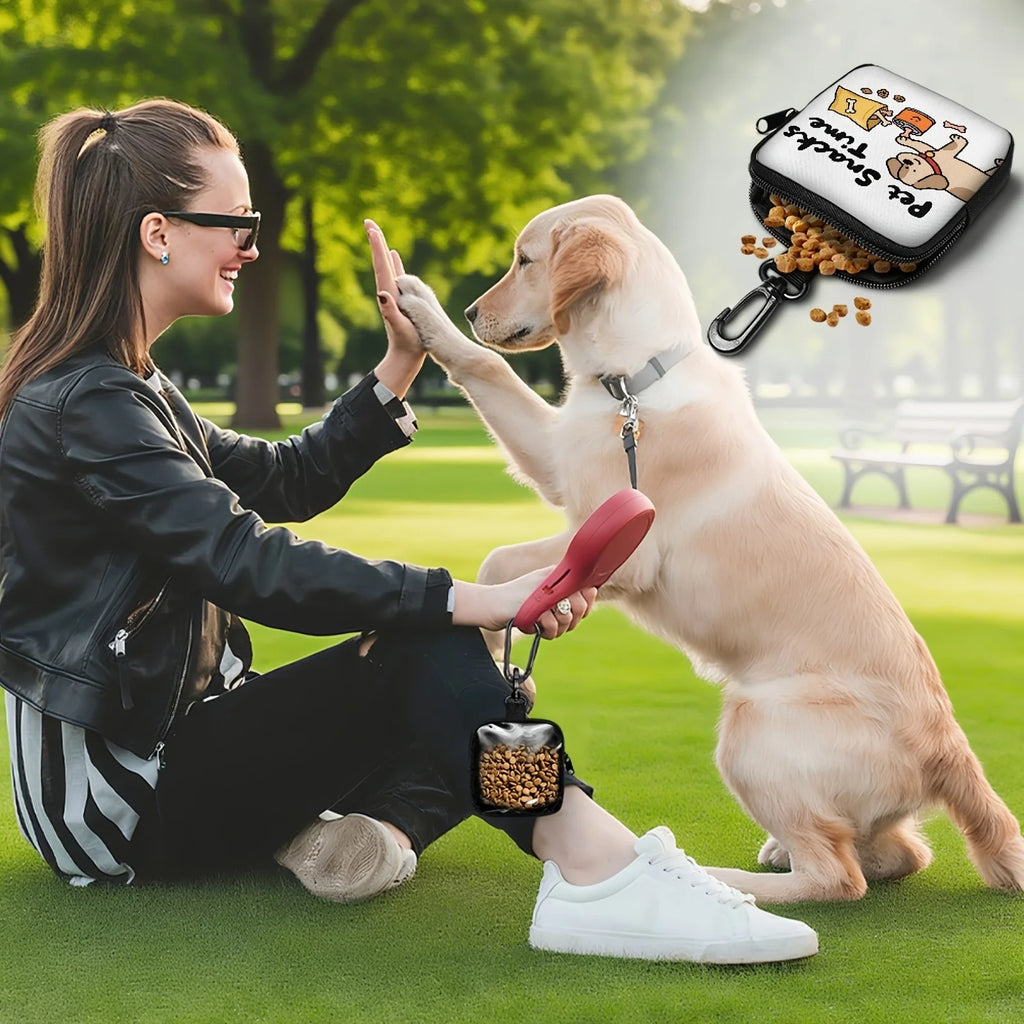 Dog Treat Training Bag | Portable Pouch with Hook & Zipper for Dog Walking