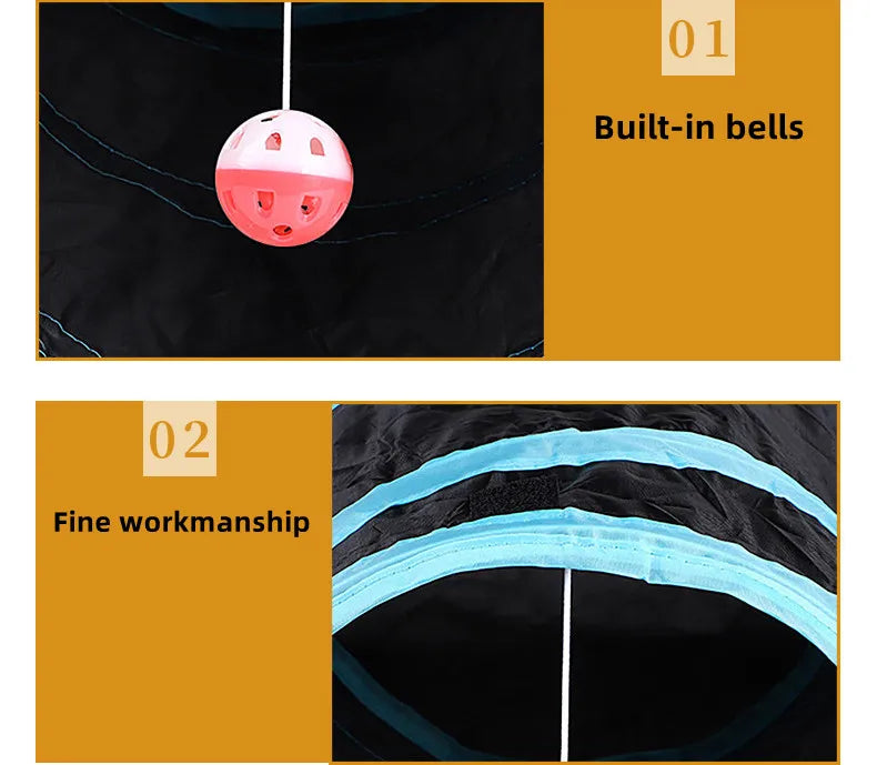 Foldable Cat Tunnel Toy | Collapsible Play Tunnel for Cats & Kittens