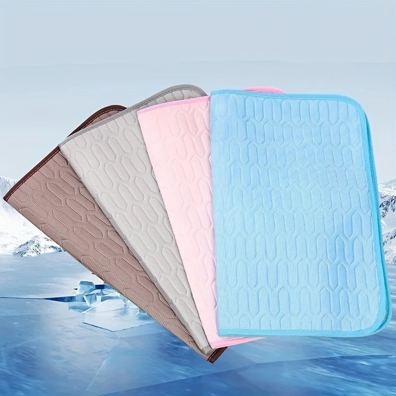 Premium Self-Cooling Ice Silk Pet Mat | Dogs & Cats Summer Cooling Pad