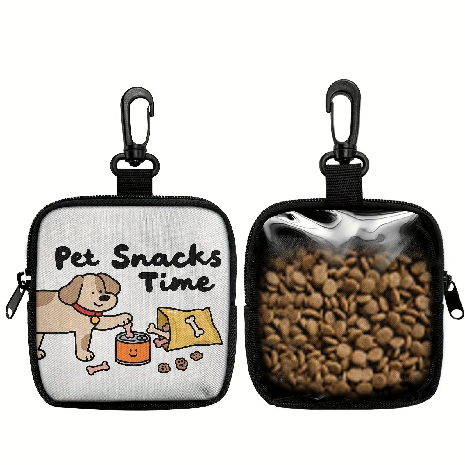 Dog Treat Training Bag | Portable Pouch with Hook & Zipper for Dog Walking