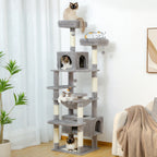 Large Multi-Level Cat Tree Tower | Indoor Cat Condo with Hammock & Scratching Posts