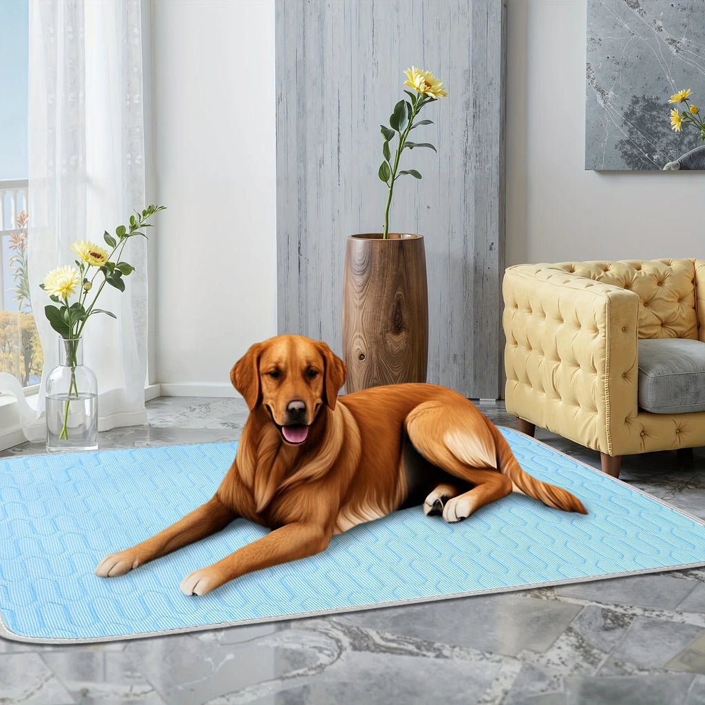Premium Self-Cooling Ice Silk Pet Mat | Dogs & Cats Summer Cooling Pad