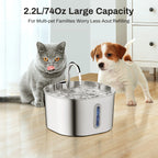 Stainless Steel Pet Water Fountain | Automatic Filtered Drinking Fountain for Cats & Dogs