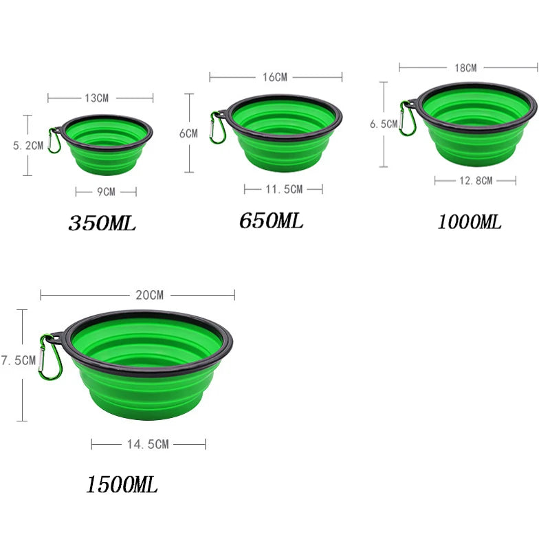 Foldable 2-in-1 Silicone Pet Bowl | Food & Water Travel Bowl for Dogs & Cats