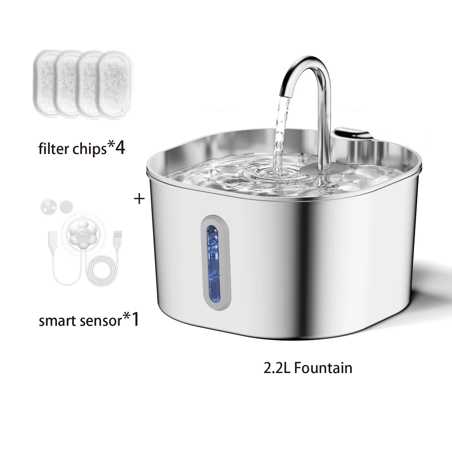 Stainless Steel Pet Water Fountain | Automatic Filtered Drinking Fountain for Cats & Dogs