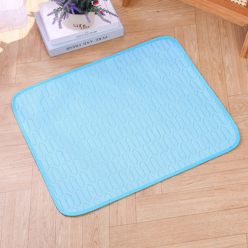 Premium Self-Cooling Ice Silk Pet Mat | Dogs & Cats Summer Cooling Pad