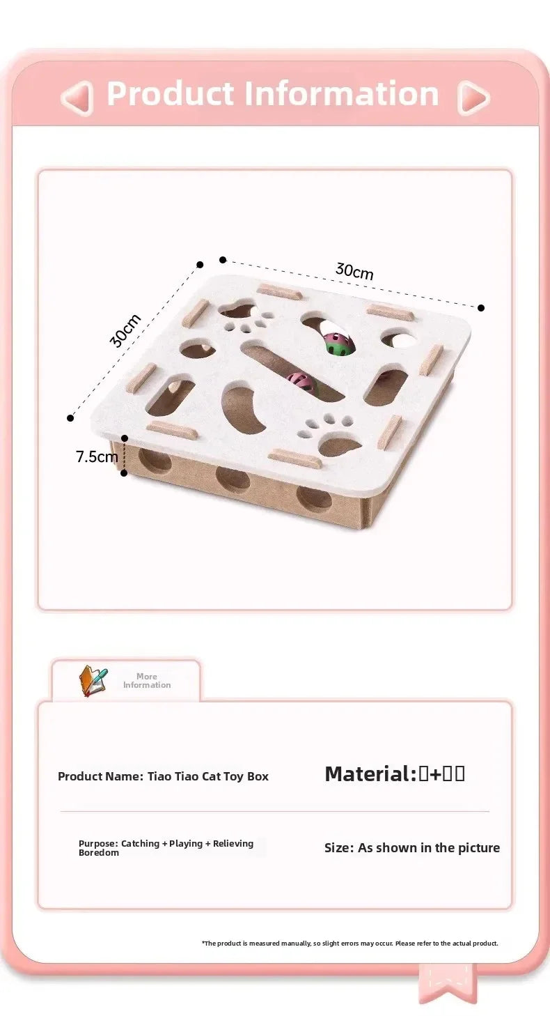 Interactive Cat Puzzle Box Toy | Felt Exercise & Entertainment for Indoor Cats