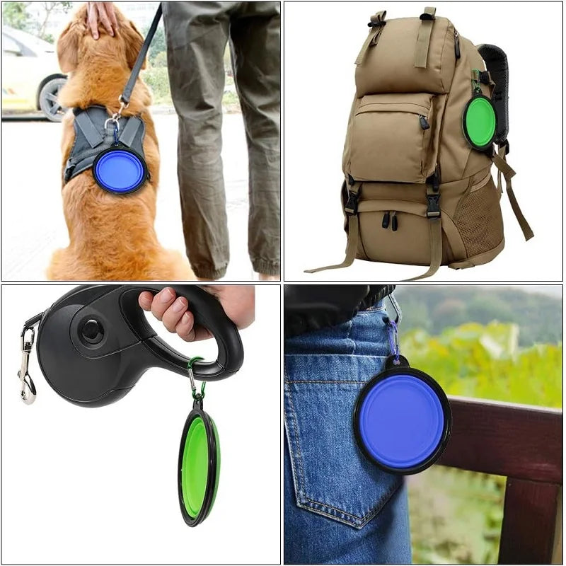 Foldable 2-in-1 Silicone Pet Bowl | Food & Water Travel Bowl for Dogs & Cats