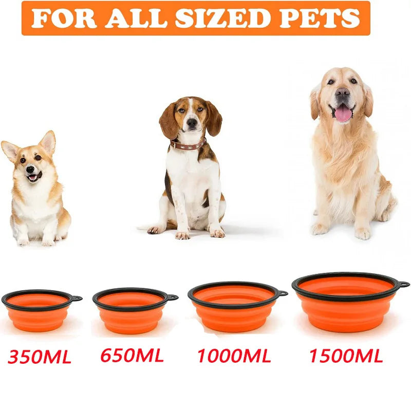 Foldable 2-in-1 Silicone Pet Bowl | Food & Water Travel Bowl for Dogs & Cats