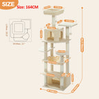 Large Multi-Level Cat Tree Tower | Indoor Cat Condo with Hammock & Scratching Posts