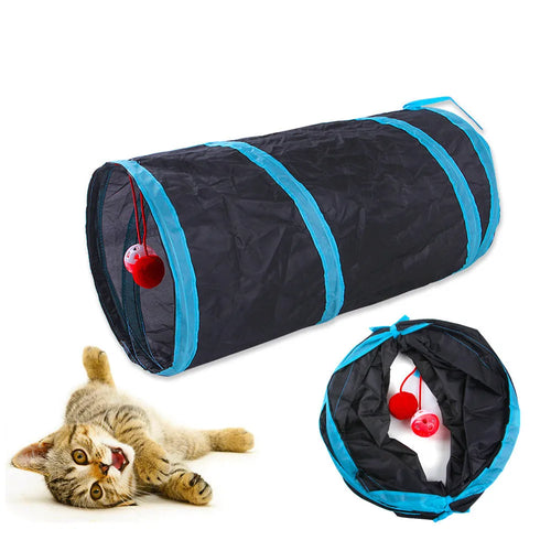 Foldable Cat Tunnel Toy | Collapsible Play Tunnel for Cats & Kittens