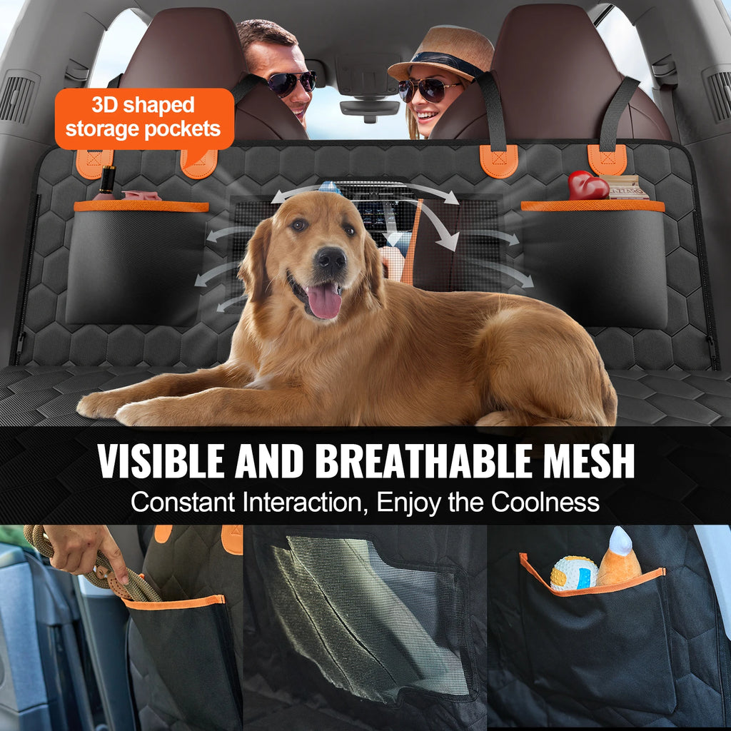 Dog Car Seat Cover & Back Seat Extender | Waterproof Hammock with Mesh Window