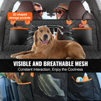 Dog Car Seat Cover & Back Seat Extender | Waterproof Hammock with Mesh Window