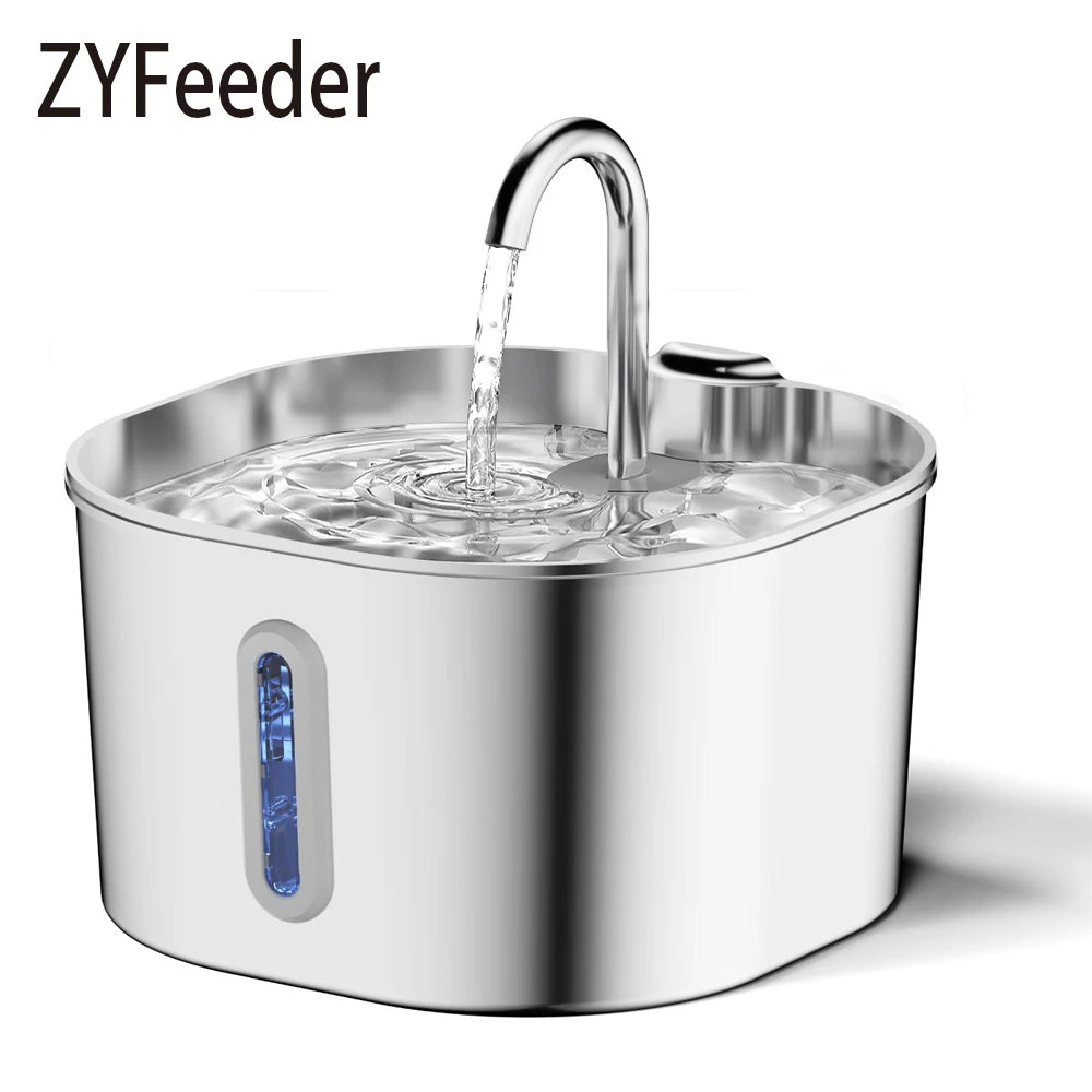 Stainless Steel Pet Water Fountain | Automatic Filtered Drinking Fountain for Cats & Dogs