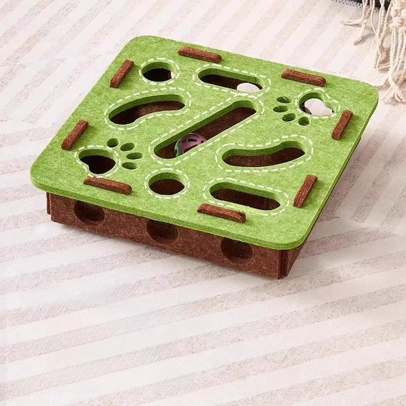 Interactive Cat Puzzle Box Toy | Felt Exercise & Entertainment for Indoor Cats
