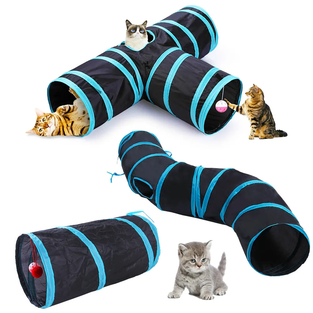 Foldable Cat Tunnel Toy | Collapsible Play Tunnel for Cats & Kittens