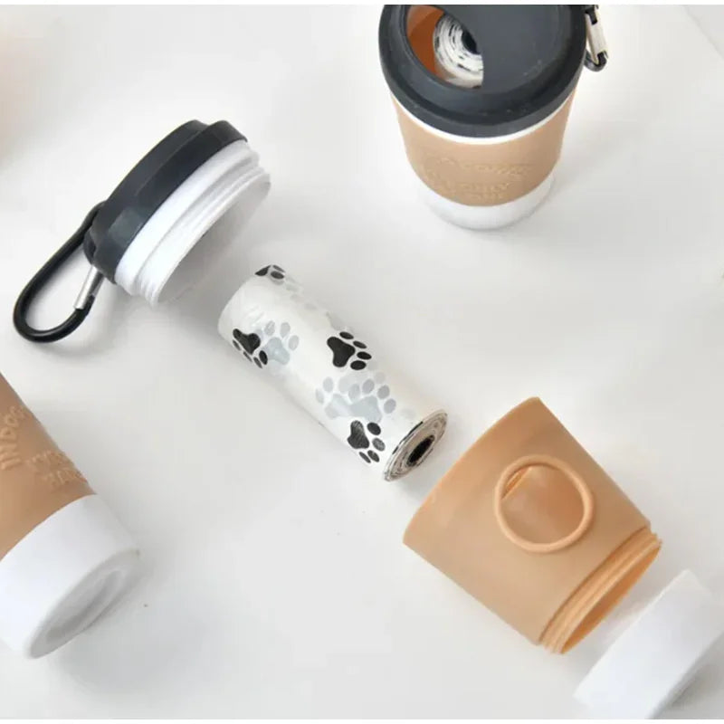 Portable Dog Poop Bag Dispenser | Coffee Cup Design for Dog Walking