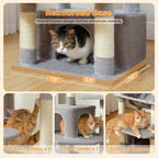 Large Multi-Level Cat Tree Tower | Indoor Cat Condo with Hammock & Scratching Posts