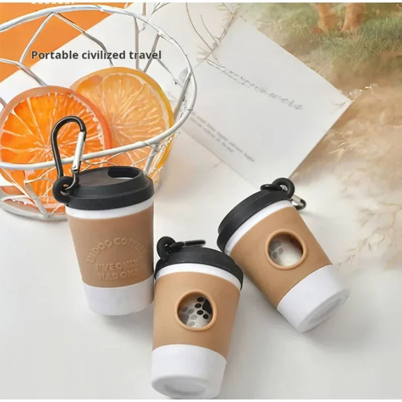 Portable Dog Poop Bag Dispenser | Coffee Cup Design for Dog Walking