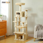 Large Multi-Level Cat Tree Tower | Indoor Cat Condo with Hammock & Scratching Posts