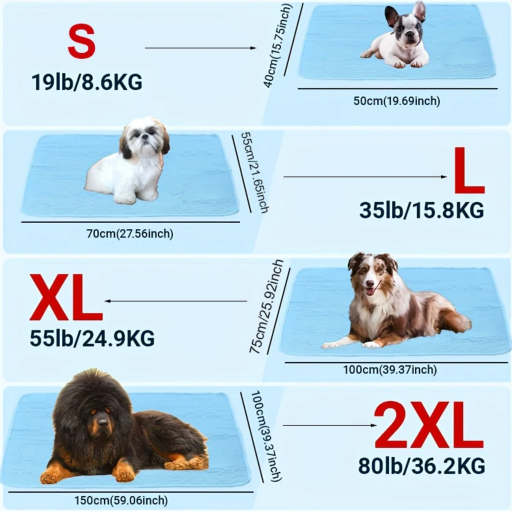 Premium Self-Cooling Ice Silk Pet Mat | Dogs & Cats Summer Cooling Pad