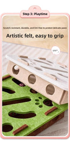 Interactive Cat Puzzle Box Toy | Felt Exercise & Entertainment for Indoor Cats