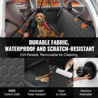 Dog Car Seat Cover & Back Seat Extender | Waterproof Hammock with Mesh Window