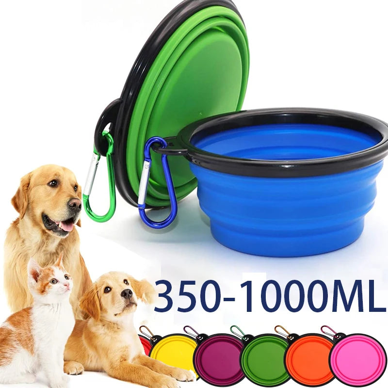 Foldable 2-in-1 Silicone Pet Bowl | Food & Water Travel Bowl for Dogs & Cats