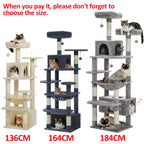 Large Multi-Level Cat Tree Tower | Indoor Cat Condo with Hammock & Scratching Posts