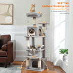 Large Multi-Level Cat Tree Tower | Indoor Cat Condo with Hammock & Scratching Posts