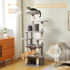 Large Multi-Level Cat Tree Tower | Indoor Cat Condo with Hammock & Scratching Posts