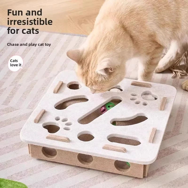 Interactive Cat Puzzle Box Toy | Felt Exercise & Entertainment for Indoor Cats