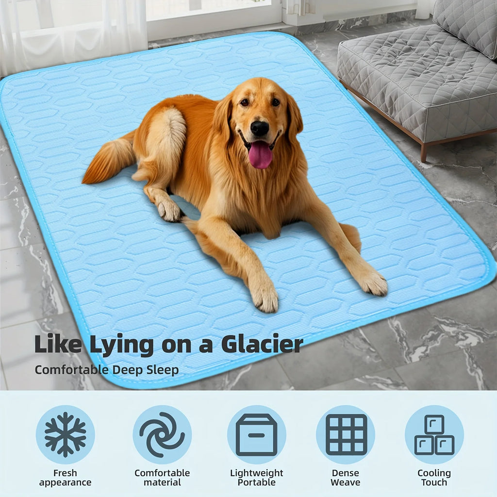 Premium Self-Cooling Ice Silk Pet Mat | Dogs & Cats Summer Cooling Pad