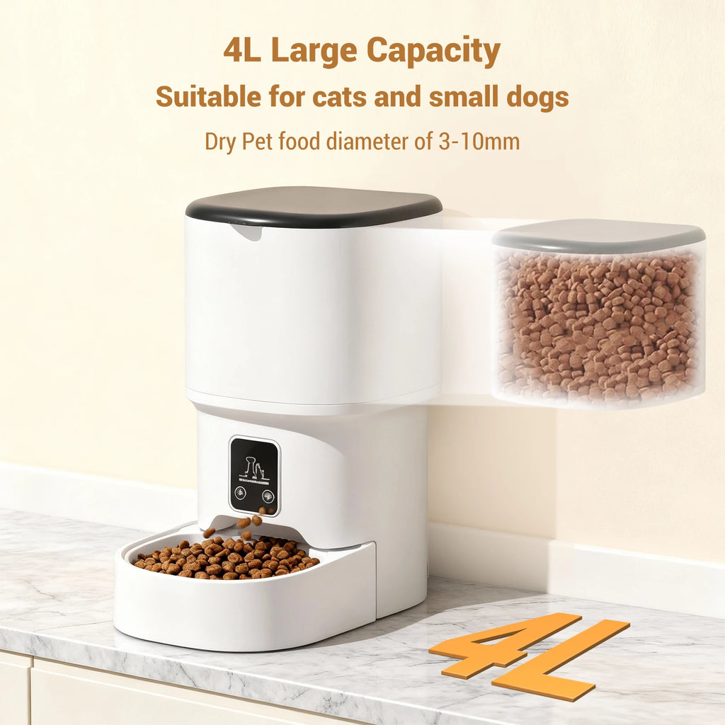 Programmable Automatic Pet Feeder | 4L Timer & Portion Control for Cats & Dogs