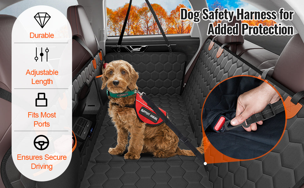 Dog Car Seat Cover & Back Seat Extender | Waterproof Hammock with Mesh Window